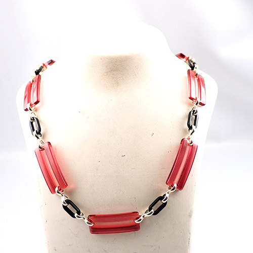 Auguste Bonaz オーギュストボナーズ　クリアレッド＆ブラック　ネックレス