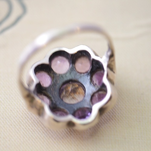 シルバー　アメシスト＆マーカサイト　リング