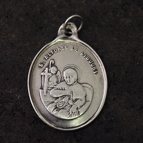 シルバー　アンティークメダイ（ノートルダムの聖母子とアルフォンソ・デ・リゴリ）