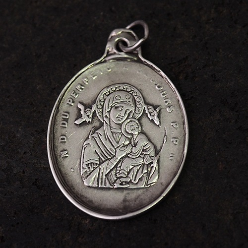 フランスアンティーク 天使と薔薇のシルバーメダイ フランス アンティーク 聖杯とホスチアのメダイ シルバー800 銀