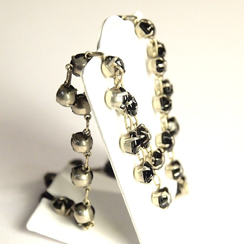 ブラック＆クリア　クリスタル　アールデコネックレス