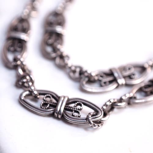 フレンチ シルバーフィリグリ ボリュームロングチェーン 143cm