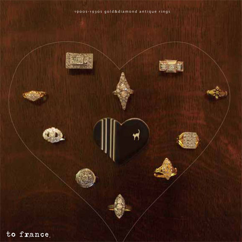 18金　ダイヤモンド　サイドマーキースリング （アンティークジュエリー）