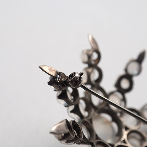 シルバー　ブルームーンストーン　ビッグスターブローチ