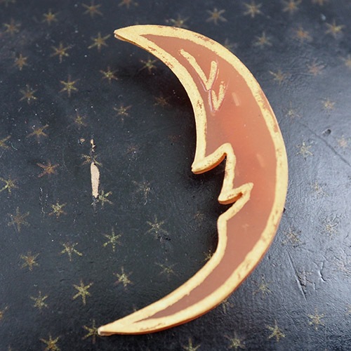 Auguste Bonaz オーギュストボナーズ　ガラリス　ムーンフェイス　ブローチ