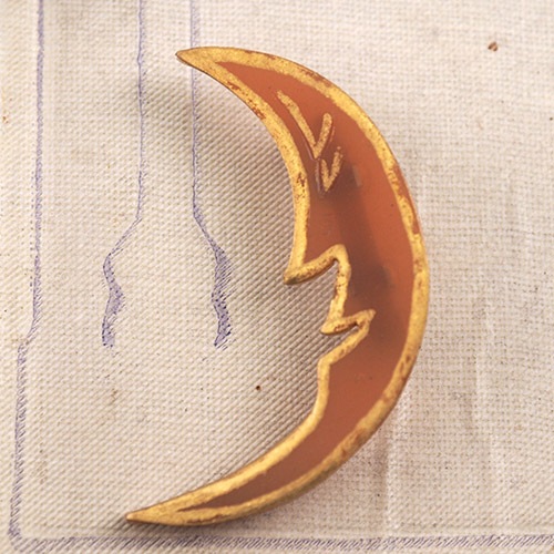 Auguste Bonaz オーギュストボナーズ　ガラリス　ムーンフェイス　ブローチ