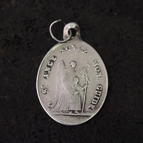 シルバー　アンティークメダイ(聖ルイージ・ゴンザーガと聖守護天使）