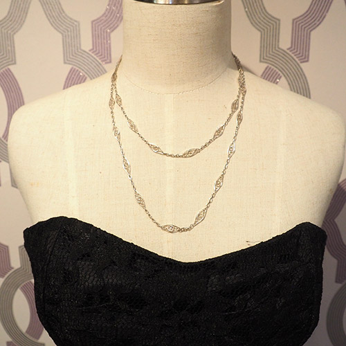 シルバー フレンチ フィリグリチェーン (102cm)