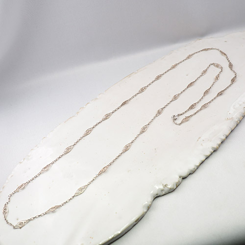 シルバー フレンチ フィリグリチェーン (102cm)