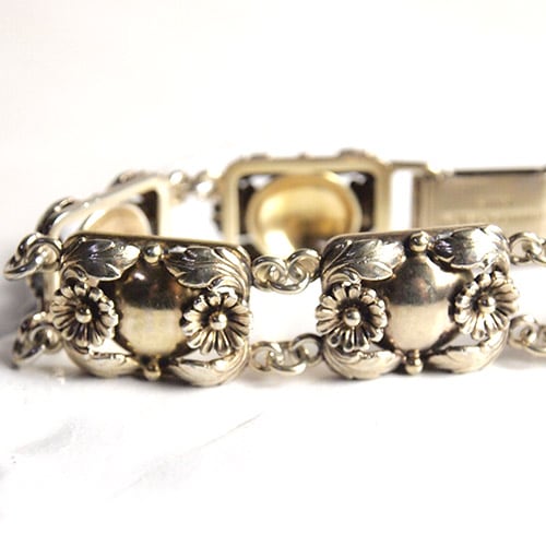 N.E.FROM (N.E.フロム）　デンマーク　シルバーギルト　クラシックフラワーブレスレット