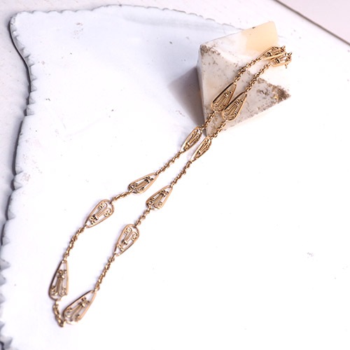 18金　フランス　フィリグリチェーンネックレス　50cm