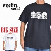 �礭�������� ��� EYEDY �����ǥ��� Ⱦµ�ԥ���� 3MONKEY SKULL Ⱦµ�ԥ���� �� �֥�å� �� �ۥ磻�� XXL XXXL 