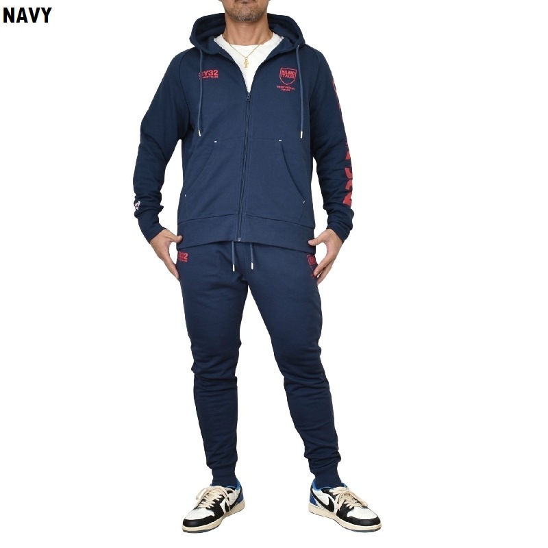 SY32 BY SWEETYEARS フルジップフーディとパンツセットサイズL SY32 by SWEET YEARS スウィートイヤーズ スウェット フルジップ