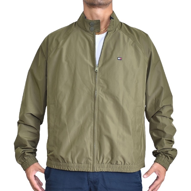 Sale 大きいサイズメンズ Tommy Hilfiger トミーヒルフィガー スタンドジャケット ウィンドブレイカー アウター オリーブグリーン Xl Xxl 大きいサイズのメンズ服専門店 Deff
