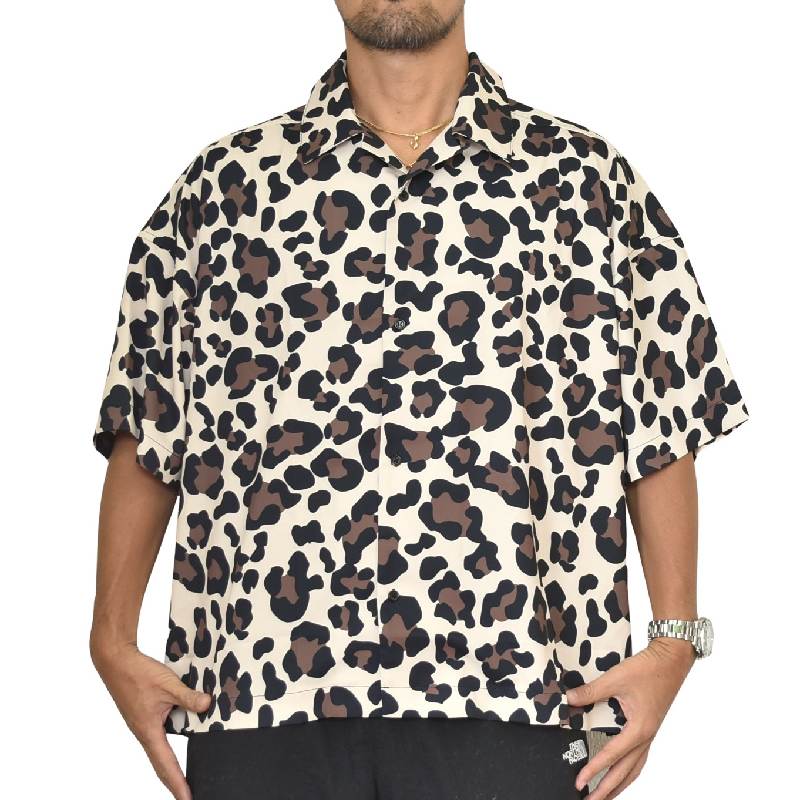 Sale 大きいサイズ メンズ Eyedy アイディー Print Big Aloha ビッグサイズシャツ レオパード ヒョウ柄 Xl Xxl 大きいサイズのメンズ服専門店 Deff