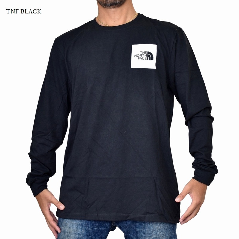大きいサイズ メンズ ノースフェイス ロンt 長袖 ｔシャツ ボックスロゴ ワンポイント Usaモデル Fine L S Tee 黒 ブラック 白 ホワイト The North Face メール便対応 M便 1 1 大きいサイズのメンズ服専門店 Deff
