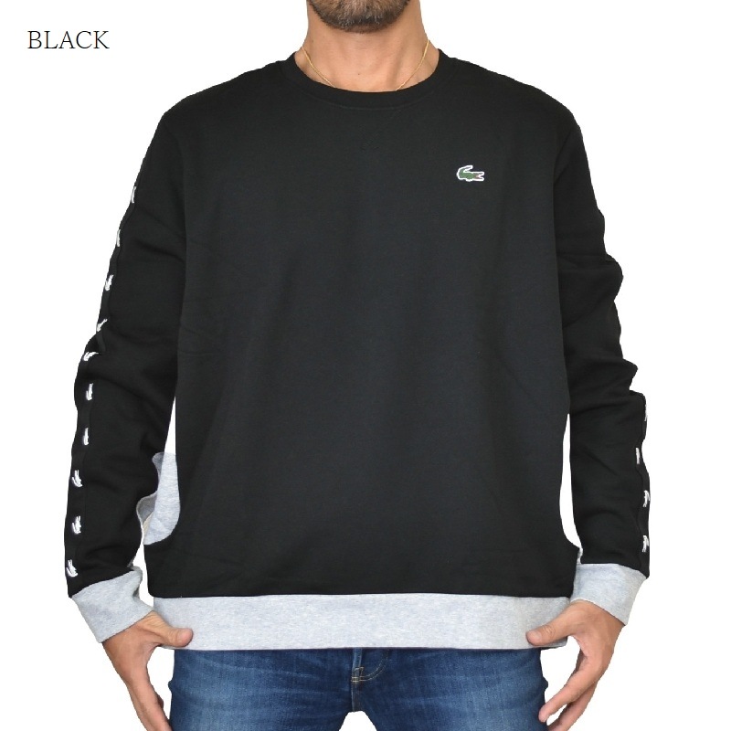 大きいサイズ メンズ ラコステ Lacoste スウェットシャツ クルーネック トレーナー テープ使い 裏起毛 Xxl Xxxl Xxxxl 大きいサイズのメンズ服専門店 Deff