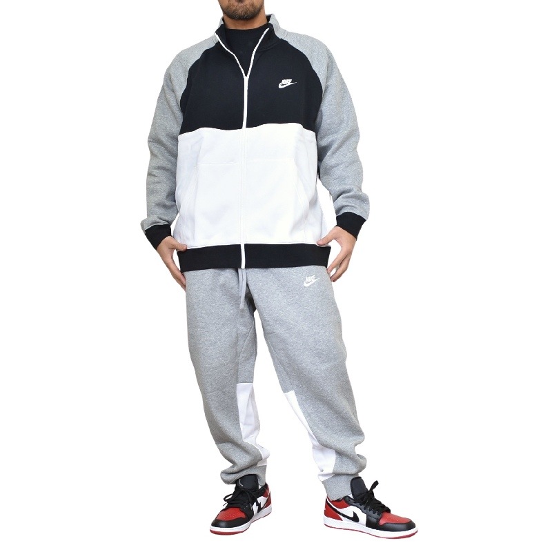 大きいサイズ メンズ Nike ナイキ スウェット フルジップ セットアップ 上下 グレー M Nsw Ce Trk Suit Flc Xxl 大きいサイズのメンズ服専門店 Deff