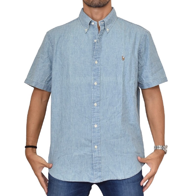 大きいサイズ メンズ ポロラルフローレン Polo Ralph Lauren ワンポイント シャンブレー ボタンダウン 半袖シャツ Classic Fit Xl Xxl 大きいサイズのメンズ服専門店 Deff 大きいサイズ メンズ ポロラルフローレン Polo Ralph Lauren ワンポイント シャンブレー ボタンダウン 半袖シャツ Classic Fit Xl Xxl 大きいサイズのメンズ服専門店 Deff