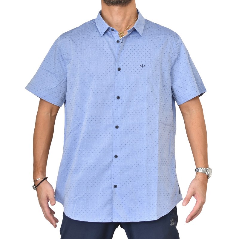 大きいサイズ メンズ アルマーニエクスチェンジ A X Armani Exchange カジュアル 総柄 半袖シャツ Slim Fit Xxl 大きいサイズのメンズ服専門店 Deff