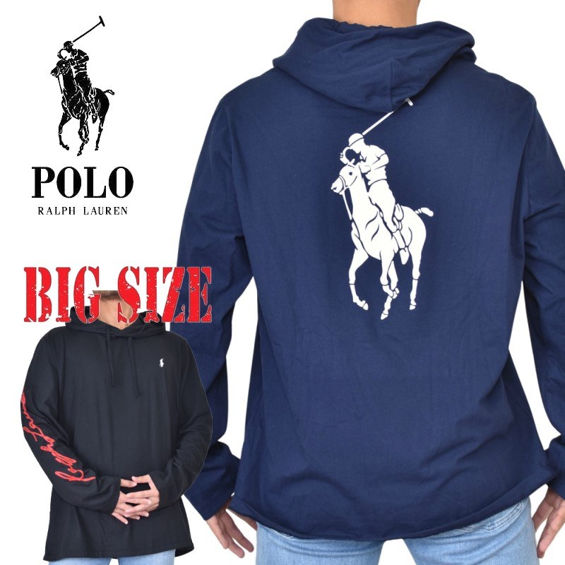 大きいサイズ メンズ ポロラルフローレン POLO RALPH LAUREN BIG PONY フード 長袖Tシャツ ロンT XL XXL-【deff】 大きいサイズ メンズセレクトショップ