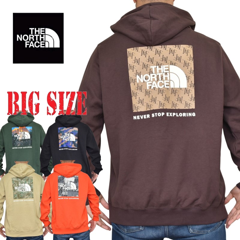 ノースフェイス プリント スウェット フード パーカー メンズ S / The North Face 裏起毛 トレーナー プルオーバー アウトドア ツートン 灰 main image 1