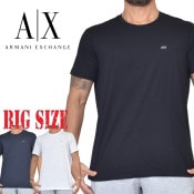 礭  ޡ˥ A/X ARMANI EXCHANGE ݥȻɽ 롼ͥå Ⱦµԥ  ֥å  ۥ磻 XL XXL 
