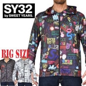 SALE  礭  SY32 by SWEET YEARS GRAPHIC RUSH GUARD HOODIE å奬 åץաǥ ѡ XXXL XXXXL