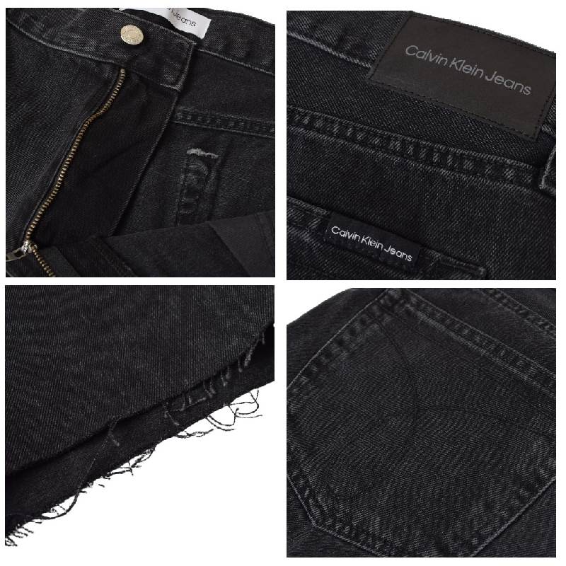 カルバンクラインジーンズ　刻印 パッチロゴ　ブラックデニムハーフパンツ　W25. SALE】 大きいサイズ メンズ CK カルバンクライン Calvin Klein