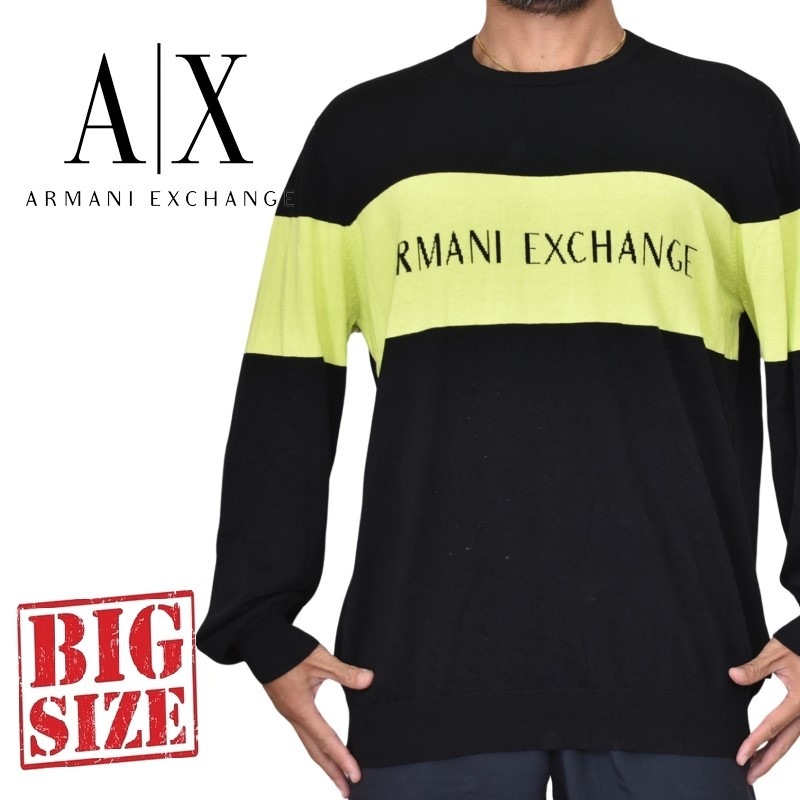 A|X ARMANI EXCHANGE アルマーニ ケーブル ニット セーター A|X アルマーニ エクスチェンジ】オールオーバージャカードロゴ