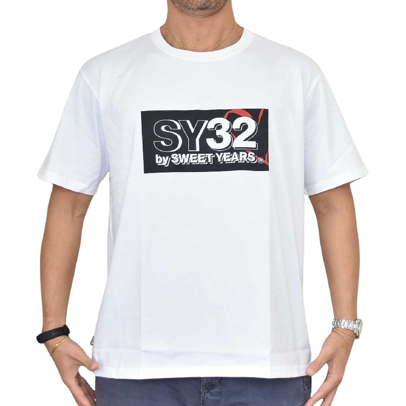 SY32 BY SWEET YEARS　スウィートイヤーズ　Tシャツ　L　白 SY32 by SWEET YEARS/エスワイサーティーツーバイスウィート