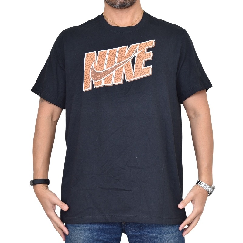 大きいサイズ メンズ NIKE ナイキ ロゴプリント 半袖Tシャツ 黒