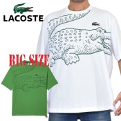�礭�������� ��� Lacoste �饳���� ���롼�ͥå� Ⱦµ�ԥ���� �� �ۥ磻�� �� ���꡼�� Loose Fit �롼���ե��å� �����С������� XXL