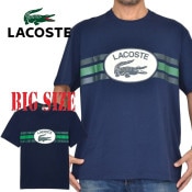 �礭�������� ��� Lacoste �饳���� ���롼�ͥå� Ⱦµ�ԥ���� �ͥ��ӡ��֥롼 LOOSE FIT COTTON MONOGRAM T-SHIRT XXL