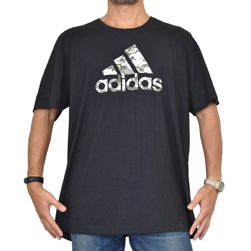 大きいサイズ メンズ adidas アディダス 半袖Tシャツ 黒 ブラック XXL 