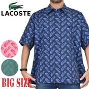 �礭�������� ��� �饳���� LACOSTE Ⱦµ����� �ȡ��ʥ륫�顼��� ���� Short Sleeve Vintage Print Shirt XXL