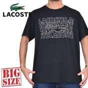 ��SALE���礭�������� ��� Lacoste �饳���� ���ݡ��� ���롼�ͥå� Ⱦµ�ԥ���� �֥�å� �� REGULAR FIT ULTRA DRY XXL