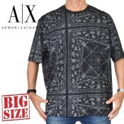 �礭�������� ��� ����ޡ��˥����������� A/X ARMANI EXCHANGE ���롼�ͥå� �ڥ����꡼�ץ��� Ⱦµ�ԥ���� REGULAR FIT XXL