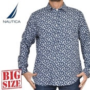 礭  NAUTICA Ρƥ Ρ Ĺµ ץ ݥȻɽ printed shirt XL