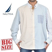 礭  NAUTICA Ρƥ Ρ Ĺµ 쥤ȥ饤 striped shirt XXXXL