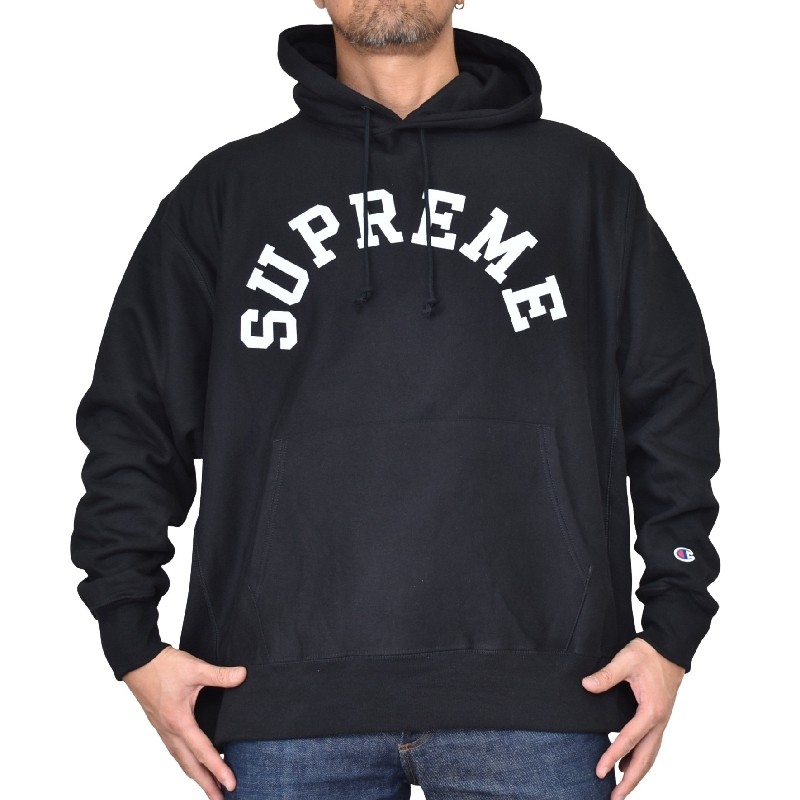 Supreme ロゴ入り フーディ XXL ブラック 大きいサイズ メンズ Supreme