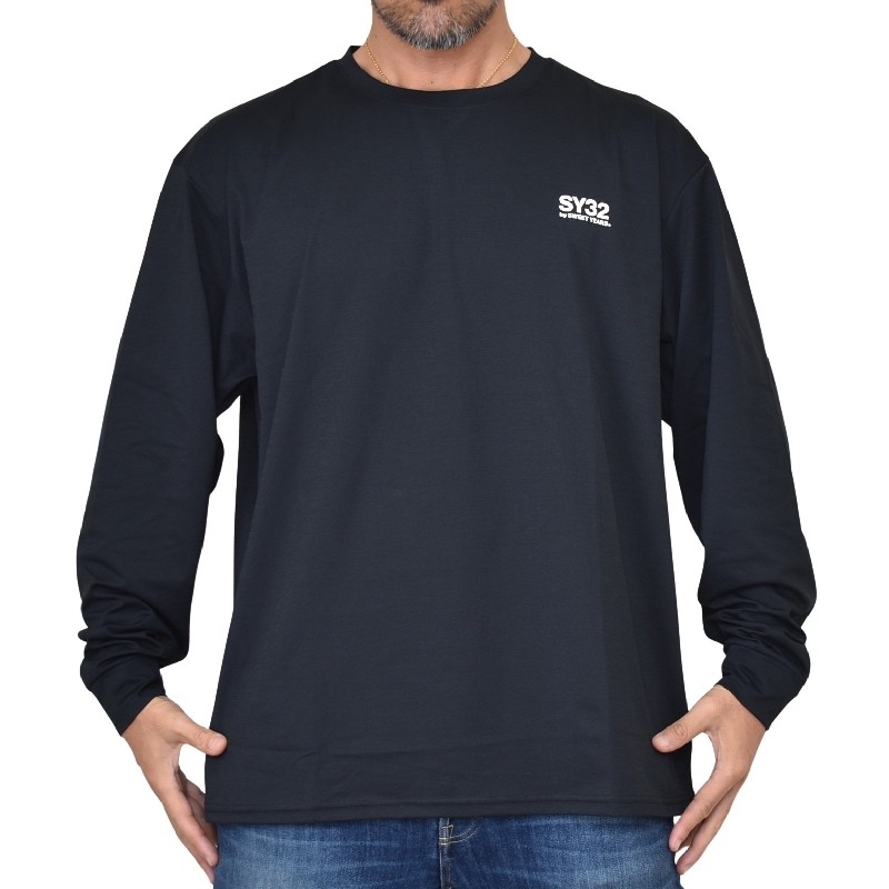 SY32：メンズ：Lサイズ：ウォーミングアップ　トップス長袖：黒 別注】 大きいサイズ メンズ SY32 by SWEET YEARS スウィートイヤーズ