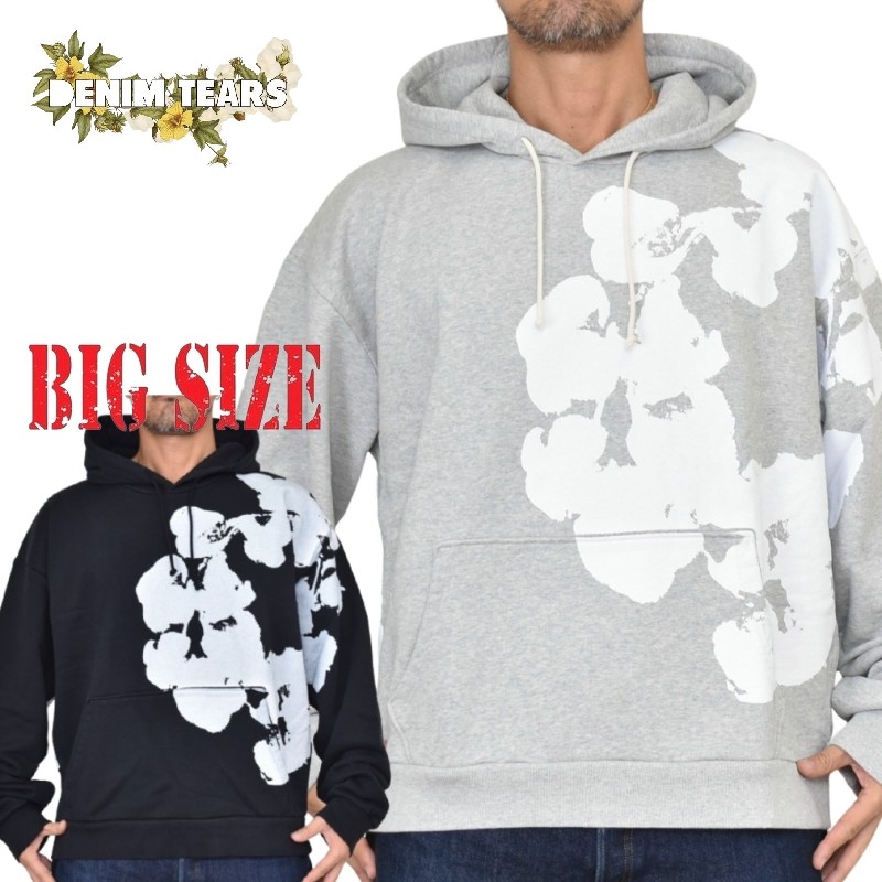 デニムティアーズ　パーカー　即日発送可能 デニムティアーズ コットンリース パーカー ブラック