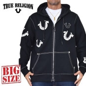 礭  TRUE RELIGION ȥ롼ꥸ BIG T WARPED PUFF PRINT LOGO ZIP HOODIE ե른å աǥ å ѡ XXL XXXL