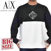 礭  ޡ˥ A/X ARMANI EXCHANGE Х顼 ݥȻɽ 롼ͥå ץ륪С XXL