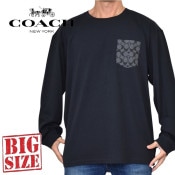 大きいサイズ メンズ COACH コーチ 長袖Tシャツ ロンT フロントロゴ
