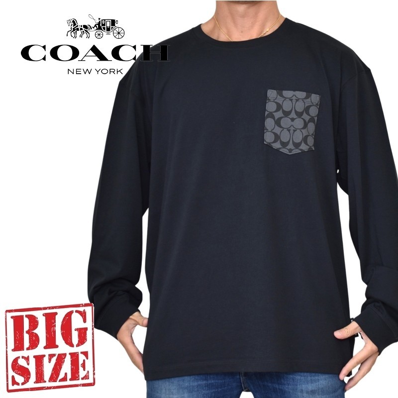 大きいサイズ メンズ COACH コーチ クルーネック スウェット 裏毛