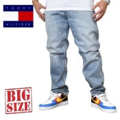 �礭����������� TOMMY HILFIGER �ȥߡ��ҥ�ե����� Light Wash Distressed Slim Fit Jean �ǥ˥�ѥ�� ������ �����ѥ� ����� 42�����