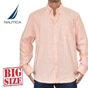 �礭�������� ��� NAUTICA �Ρ��ƥ��� �Ρ����� striped oxford shirt ���ȥ饤���� Ĺµ����� ���ݥ���� ���å����ե����� XXL