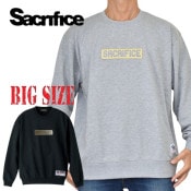 �礭�������� ��� SACRIFICE ������ե�����TYPE EMBREM CREW �ץ륪���С� �������å� ���롼�ͥå� �ȥ졼�ʡ� �� �֥�å� ���졼 XXL 2XL